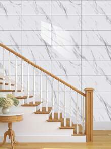 10 pegatinas adhesivas de vinilo de Salpicadero de PVC de mármol artificial autoadhesivo, pegatinas de pared autoadhesivas de corte DIY, resistentes al calor para salpicaderos de azulejos en paredes de baño y cocina, cocina, chimenea, lavadero, paredes de caravana, a prueba de agua, también para sala de estar, dormitorio y pared posterior de TV (5.9/7.87/11.8/15.7/11.4 X 22.4 pulgadas)