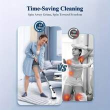 1pc Electric Multi-Functional Cleaning Brush Long Handle Mop Brush Household Extension Telescopic Rod Kitchen Bathroom Toilet Cleaning Magic Seven Brush Heads For A Variety Of Scenarios