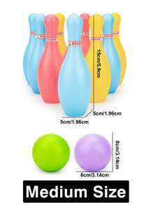 1 Set de Bolos para Niños - Juguete interactivo para padres e hijos, educación temprana para niños y niñas mayores de 3 años. Incluye bolas de plástico para actividades deportivas de ocio, para uso en interiores, jardín de infancia, actividades deportivas al aire libre y juegos de competición. Un regalo ideal para las vacaciones.