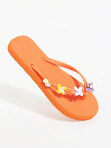 伊娃女士平底人字拖，时尚、轻便、舒适，适合夏季户外休闲穿着，是夏季、海滩、旅行和其他场合的理想之选。 - 亮橙色 - 查看 14