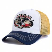 JZML 1pc Men's Letter Eagle Embroidered Trucker Cap
