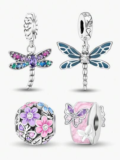 1 件时尚闪亮蜻蜓系列串珠适合女士手链手镯 DIY 珠宝制作和日常服装搭配珠宝装饰适合女孩