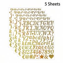 5 Pcs 1 Inch Hand-Lettered Stickers, Suitable For Mugs, Mailbox, Car, Holiday Gifts, Greeting Cards, Birthday Parties, Index Filing, Etc.,School Supplies,Back To School