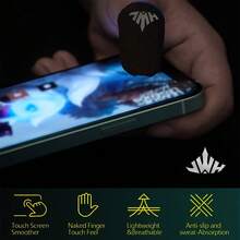 Gaming Finger Sleeves With Metal Box, Non Slip And Sweat Proof Lightweight Breathable Gaming Finger Sleeves, Superconducting Fiber Fingertip Sleeves For Mobile Gaming Finger Gloves, Suitable For Mobile Games - Multicolor - View 4