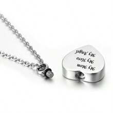 Heart Cremation Jewelry Urn Necklace For Ashes Stainless Steel Memorial Pendant -My Dad My Hero My Angel For Grandpa Grandma Dad Mom Uncle Aunt Brother Sister Daughter Son