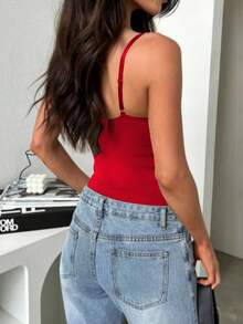 VIVINA Damen minimalistische, hochelastische unifarbene Basic Slim-Fit Bodysuit