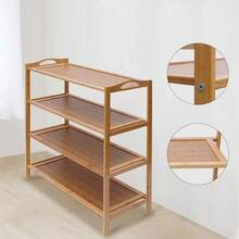 3-6 Layers BAMBOO SHOE FOOTWEAR RACK ORGANISER WOODEN STORAGE SHELVES STAND SHELF UNIT - Wood Color - View 9