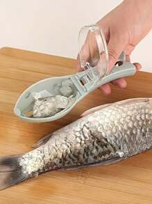 1pc Fish Scale Scraper, Household Fish Scale Remover, Fish Scale Box With Storage, Convenient And Easy To Wash Scraper, Kitchen Tools