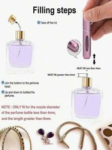 1 pieza Botella de perfume recargable portátil, Atomizador de perfume mini, Botella de perfume vacía, Botella de perfume de viaje, Botella de spray pequeña, Spray de perfume recargable, Caja de bomba de fragancia, Accesorios de viaje de 5ml Artículos esenciales de viaje