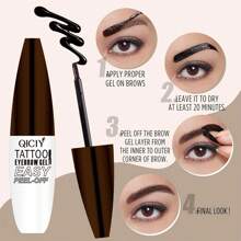 Gel tinte de cejas de tatuaje que se pela, tinte de cejas de tatuaje semi-permanente que se pela, dura hasta 3 días, impermeable, a prueba de transferencia, para unas cejas talla grande llenas y definidas