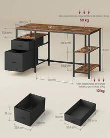 VASAGLE Desks & Workstations - Màu Tím - Xem 5