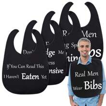 Babadores para adultos com 4 peças, babadores engraçados unissex para adultos, babadores laváveis para proteção de roupas, adequados para adultos e idosos, presente de alimentação