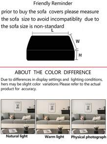 1pc 4-Season Stretch Sofa Cover, Striped Non-Slip Full Wrap Fabric Thick Sofa Cushion Slipcover, Machine Washable Dust-Proof & Dirt-Resistant, Pet Friendly For L-Shape And 1/2/3/4-Seat Sofas In Bedroom & Living Room