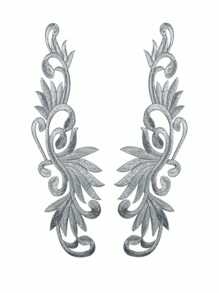 2 pièces Appliqués de fleurs en tissu brodé doré creux avec dos adhésif, accessoires vestimentaires