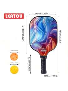 Set da pickleball LEATOU, 2 racchette in fibra di carbonio, 4 palline, 2 asciugamani con borsa da trasporto, approvato USAPA, superficie in fiberglass antifrizone, set di racchette da pickleball per uomini e donne