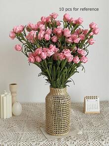 1枝玫瑰花，PE材质小玫瑰，人造花，玫瑰花束，假植物。适用于家居装饰、房间装饰、派对装饰、餐桌装饰、花园装饰和婚礼装饰。也可用于母亲节、情人节和毕业典礼的装饰。礼物。 - 粉色 - 查看 6