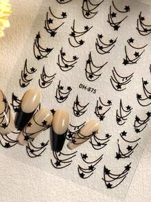 1pc French Star River Nail Stickers Flat Versatile Hot Gold And Silver Star French Nail Stickers, Handmade Nail Decoration, Nail Products, Suitable For/Home/Salon/Company/Mall Nails - Multicolor - View 8
