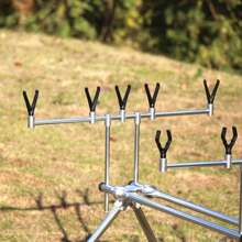 New European Carp Fishing Aluminum Alloy Quick Folding Rod Stand, Multifunctional 5-Head Offshore Fishing Rod Holder, Alarm Bracket, Fishing Accessory