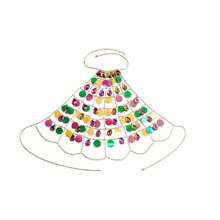 New Sparkly Colorful Sequin Waterdrop Acrylic Body Chain Necklace