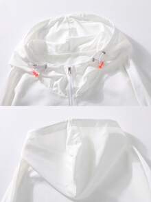 جاكيت واقي من الشمس خفيف الوزن، مطبوع بحرف، تهوية جيدة، فضفاض المقاس، مناسب للجنسين في الصيف