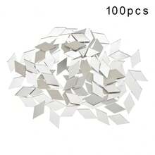 100/500pcs Craft Mirror Set - 4 Shapes (Triangle, Square, Round, Diamond) - 1" Plastic Glass Tiles For DIY Mosaics & Disco Ball Decorations - Multicolor - View 17