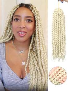14英寸自然黑棕金1包Yanky Twist钩针编织假发，预扭蓬松弹簧扭辫钩针接发，预环钩针编织辫子，适用于女性日常、节日、派对、圣诞节、音乐节、嘉年华、角色扮演等场合。 - 彩色 - 查看 12