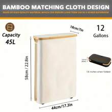 Bohemian Style Bamboo Toilet Paper Holder With Storage Basket, Multi-Functional Collapsible Storage Basket, Laundry Basket, Suitable For Bathroom, Bedroom, Dormitory, Office