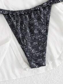 Biquíni sexy com estampa aleatória, traje de banho de duas peças para férias na praia, verão