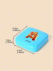 1 pezzo Scatola per pillole mini con 2 scomparti personalizzabile con nome e disegno carino di una mucca, portatile e compatta, adatta come organizer per pillole, scatola settimanale per viaggi, scatola con scomparti indipendenti, per tasche o portafogli, contenitore per vitamine e integratori giornalieri, custodia portatile per medicinali da viaggio e conservazione