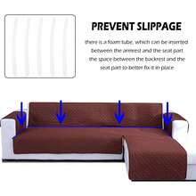 1pc Sofa Cover, L-Shape Sofa Protective Pad, Dual-Sided Dust Cover, Pet Sofa Mat, Reversible Sofa Protector - Light Grey - View 5