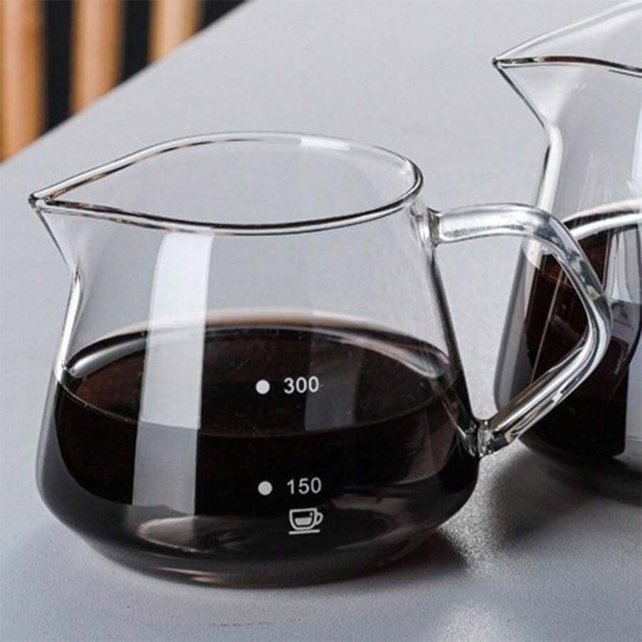 1pc High Borosilicate Glass Hand-Drip Coffee Pot With Cloud Design Filter, Heatproof Home Coffee Maker Set Back To School - Multicolor - View 1