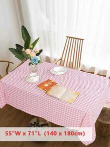 1pc Casual Sweet Plaid Tablecloth, Skin-Friendly Absorbent Reusable, Suitable For Picnics, Parties, Living Room, Dining Room, Home Decor, Spring/Summer