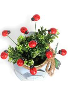 10 pezzi Picchetti decorativi da giardino - Comprende picchetti finti 3D a forma di farfalla, coleottero rosso, coccinella, decorazioni da giardino per esterni, arte da giardino, picchetti da terra a forma di farfalla e coccinella per giardino, prato, sentiero, decorazione di vasi