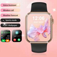 1pc Silicone Strap Smart Watch With Calling Function, Pedometer, Calorie Burning, Distance Tracker, Multiple Sports Modes, Alarm, Notification Reminder, 2.01" Full Touch Screen, Compatible With Android & IOS