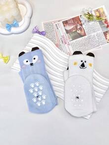 2 Pairs Cartoon Kids Non-Slip Mid-Calf Socks, Spring/Summer - Multicolor - View 3