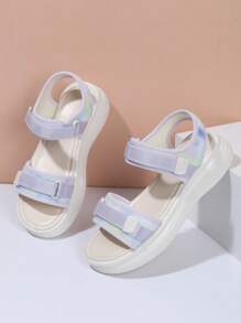 Girl's Sport Sandals - New Fashionable Versatile Chunky Sole Hook & Loop Soft Bottom Roman Beach Shoe, Outdoor Sport Casual Walking