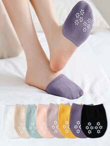 8pairs Creative Spring And Summer Girls Breathable Half-Palm Invisible Socks, Girls Fashion And Versatile Non-Slip Socks - Multicolor - View 1