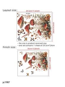 1pc Enchanting Forest Mushroom & Dandelion Wall Decal, Durable PVC, Contemporary Style For Modern Home Atmosphere In Living Room, Bedroom, Hallway - Multicolor - View 14