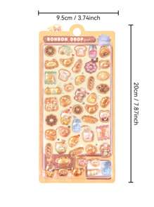 3D Embossed Stickers Animal Children Girls Sticker Art Cute Cartoon Phone Decor Crystal Resin Decoration,School Supplies,Back To School