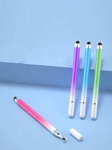 1pc Double-Headed Round Silicone Capacitive Stylus Pen, Compatible With Video Editing, Drawing, Office Work, Photo Editing, Smartphones, Tablets, IPads And Laptops - Multicolor - View 6