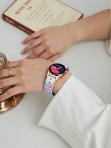 1 dây đeo đồng hồ silicon ba màu Unisex, phù hợp với dây đeo 20mm 22mm, tương thích với Galaxy Watch4 44mm/40mm, 5 Pro, Active 2, Gear S3, Amazfit GTS/2/2e/GTS2 Mini/GTR 42mm/47mm/GTR2/2e/Stratos 2/3, họa tiết ngẫu nhiên - Hồng - Xem 3