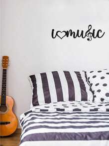 CIF BUY 1pc "I Love Music"Perfect For Bedrooms, Living Rooms, Or Bathrooms, This Modern Home Decor Piece Adds Stylish Elegance To Any Space. Crafted From Premium, It Features Waterproof And Rust-Resistant Properties Room Decor Bedroom Decor Wall Decor