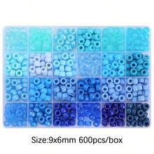 600顆/盒 9x6mm 多色壓克力馬馬珠－適合珠寶製作、手鍊、編髮與DIY手工藝－含收納盒、手工配件、鮮豔彩色珠子、收納盒設計、珠子收納盒 - 珠 - 查看 13