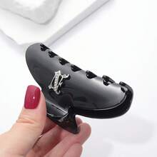 1 Piece Personalized Name Black Basic Vintage Letters Rhinestone Women Hair Claw Clip For Women - Black - View 3