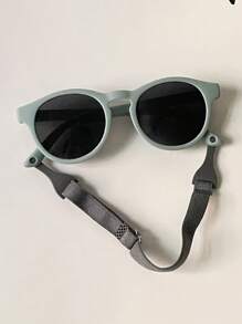 1 Set Kids Fashion Eyeglasses With Anti-Drop Strap, Unisex Children Cool Stylish Photo Prop Glasses, Comfortable & Lightweight