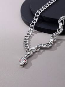 Men's Necklace - Hip Hop Punk Necklace With Fashionable Chain And Snake Head (Excluding Gift Box)