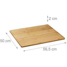 Natural Bamboo Chopping & Serving Board, Kitchen Chopping Board With Juice Rim, HWD: 2 X 56.5 X 50 Cm - 1 - View 4