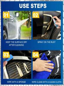 Car Rust Remover Spray, Anti-Rust Agent, Automotive Rust Removal, Cleaning Supplies