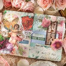 50-Pack Vintage Floral Scrapbook Paper, Glossy Finish, DIY Craft Backgrounds For Journaling, Bullet Journals, Planners, Art Projects