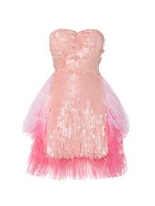 Bead Sexy Princess Strapless Evening Dress, Party Dress, For Cocktail - Pink - View 3